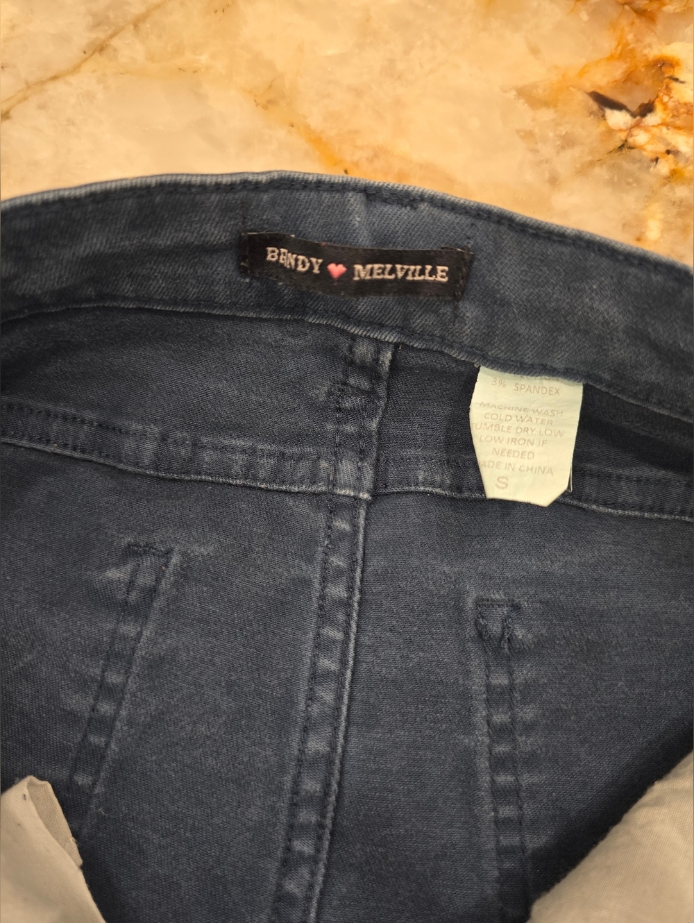 Brandy Melville High Waisted Denim Shorts Navy Blue S - Picture 3 of 5